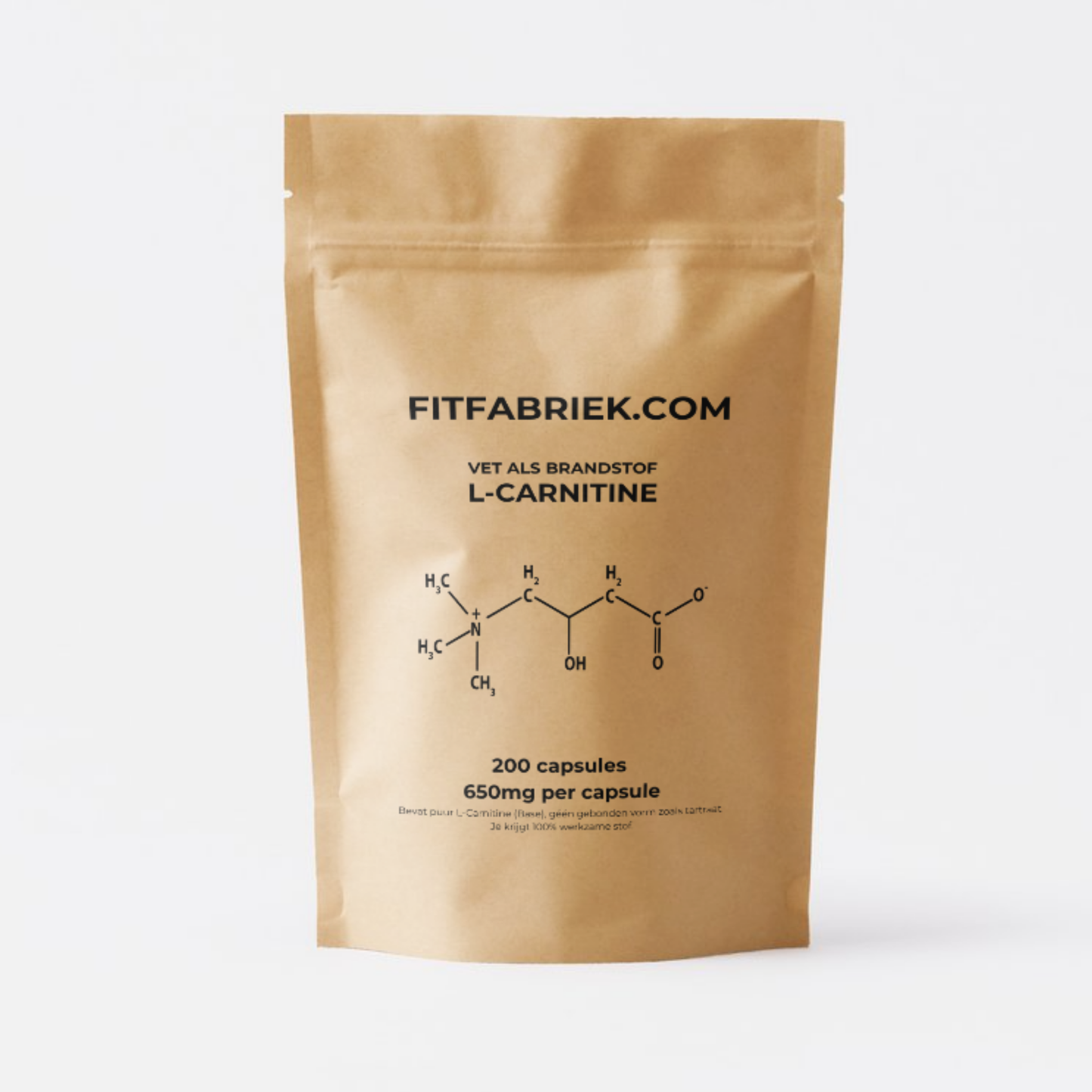L-Carnitine 200 capsules a 650mg-FITFABRIEK.COM-productafbeelding 1