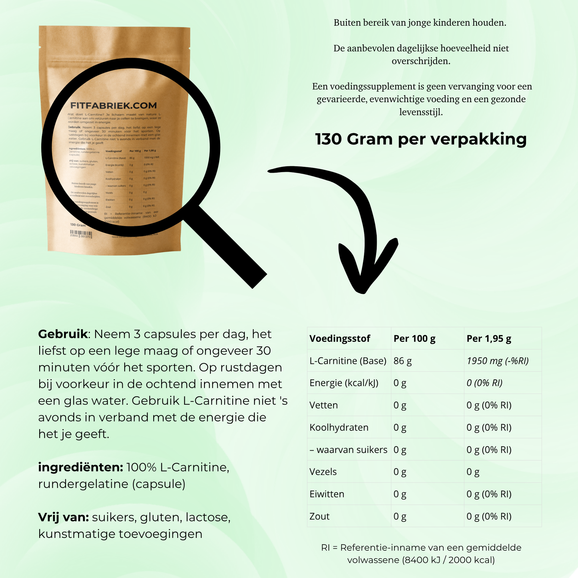 L-Carnitine 200 capsules a 650mg-FITFABRIEK.COM-productafbeelding 8